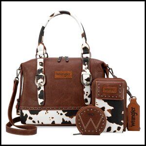 Leather Doctor Bag Set with Top Handle and Crossbody Strap